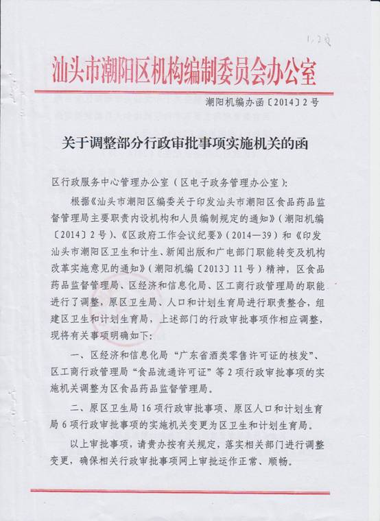 調(diào)整部分審批事項(xiàng)實(shí)施機(jī)關(guān)的函1.jpg